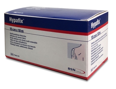 FASCIA AUTOADESIVA PER FISSAGGIO CATETERI E MEDICAZIONI HYPAFIX IN TESSUTO NON TESSUTO DI POLIESTERE ELASTICO ACRILICO SENZA RESINE E GOMME NATURALI 15X1000CM - Farmadillo