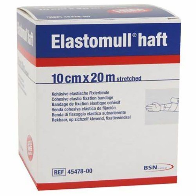 BENDA ELASTICA AUTOADESIVA PER FISSAGGIO MEDICAZIONI ELASTOMULL HAFT LF ALTEZZA 10 CM LUNGHEZZA 20 M - Farmadillo
