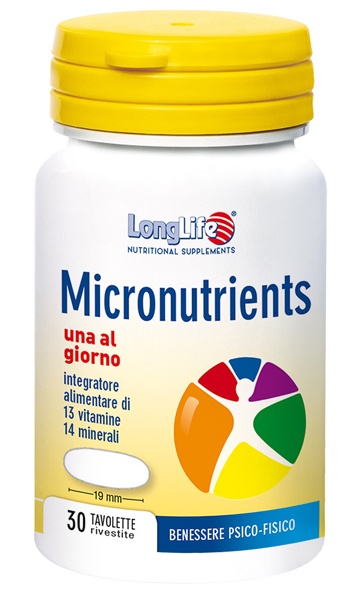 LONGLIFE MICRONUTRIENTS 30 TAVOLETTE RIVESTITE - Farmadillo
