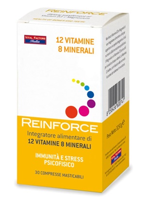 REINFORCE 12 VITAMINE + 8 MINERALI 30 COMPRESSE MASTICABILI - Farmadillo