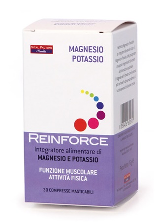 REINFORCE MAGNESIO + POTASSIO 30 COMPRESSE MASTICABILI - Farmadillo