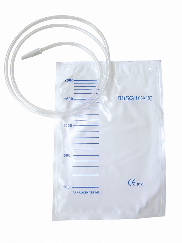 SACCA DI RACCOLTA URINA DA LETTO MONOUSO NON STERILE CAPACITA' 2000 ML CON TUBO DI RACCORDO LUNGHEZZA 90 CM DIAMETRO 5X7 MM VALVOLA DI NON RITORNO 1 GANCIO 30 PEZZI - Farmadillo