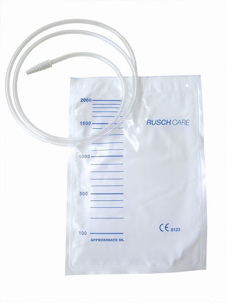SACCA DI DRENAGGIO LETTO PER INCONTINENZA 2000ML IN PVC CON TUBO DI RACCORDO 130CM DIAMETRO 5X7MM MONOUSO 30 PEZZI - Farmadillo