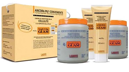 GUAM FANGHI D'ALGA DOPPIA CONVENIENZA CON FANGHI D'ALGA GUAM 2 X 1 KG + CREMA GEL 2 X 250 ML - Farmadillo