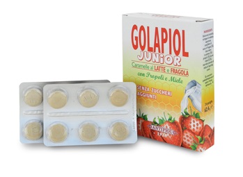 GOLAPIOL JUNIOR LATTE FRAGOLA 24 COMPRESSE - Farmadillo