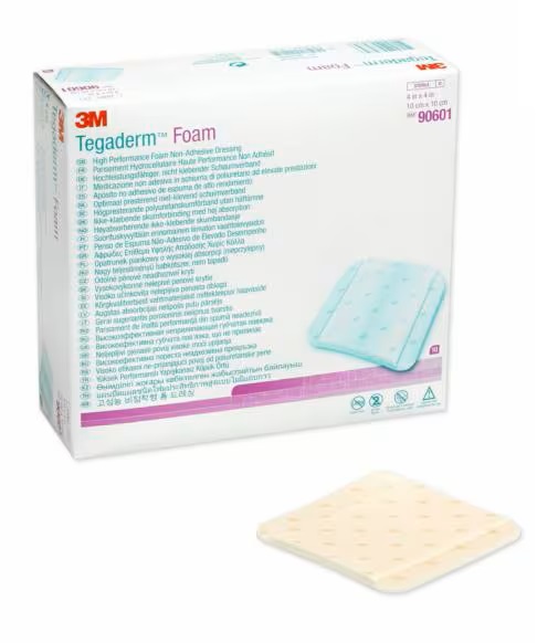 MEDICAZIONE IN SCHIUMA NON ADESIVA TEGADERM FOAM CM10X10 10 PEZZI - Farmadillo