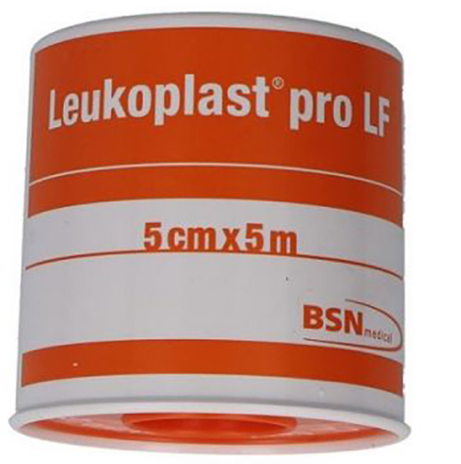 CEROTTO CHIRURGICO PER FISSAGGIO MEDICAZIONI LEUKOPLAST PRO LF SUPPORTO VISCOSA MASSA ADESIVA RESINA SINTETICA LANOLINA OSSIDO DI ZINCO CON LATTICE NATURALE 5X500CM - Farmadillo