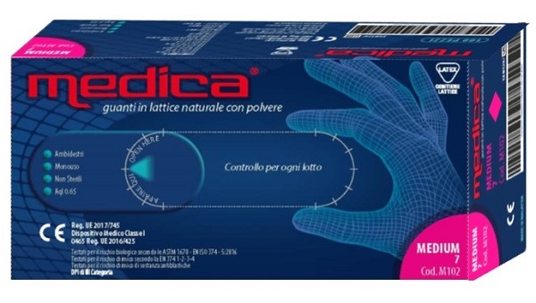 MEDICA GUANTO LATTICE N/STERILE CON POLVERE DM MISURA M 100 PEZZI - Farmadillo