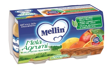MELLIN OMOGENEIZZATO MELA AGRUMI 100 G 2 PEZZI - Farmadillo