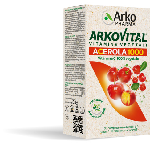ARKOVITAL ACEROLA 1000 30 COMPRESSE MASTICABILI - Farmadillo