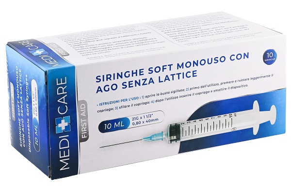 SIRINGA SOFT CAPACITA' 10ML AGO GAUGE 21 CONFEZIONE 10 PEZZI GAMMADIS - Farmadillo