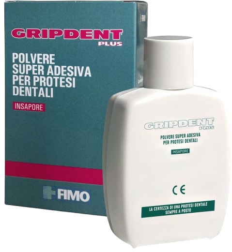 GRIPDENT PLUS POLVERE SUPER ADESIVA PER PROTESI DENTALI 40 G - Farmadillo