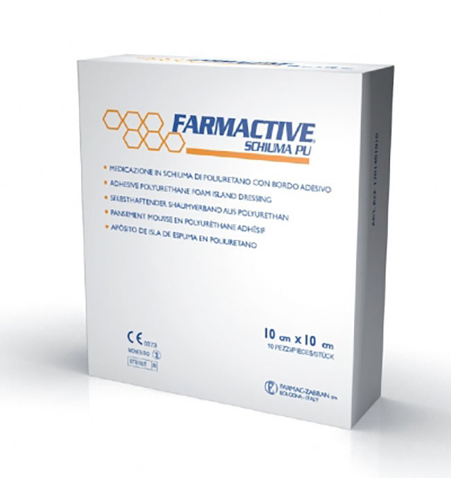 CEROTTO FARMACTIVE SCHIUMA IN POLIURETANO 10X10 CM 10 PEZZI - Farmadillo
