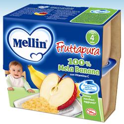 MELLIN FRUTTA PURA MELA BANANA 100 G 4 PEZZI - Farmadillo