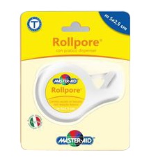 CEROTTO IN ROCCHETTO MASTER-AID ROLLPORE TESSUTO NON TESSUTO CON DISPENSER 2,5CM X 5 M - Farmadillo