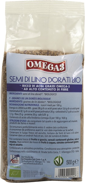 LA FINESTRA SUL CIELO SEMI DI LINO DORATI 500 G - Farmadillo