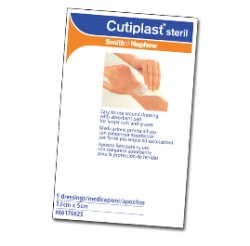 MEDICAZIONE CUTIPLAST STERIL ADESIVA SUPPORTO IN TNT ADESIVO POLIACRILATO IPOLLERGENICO TAMPONE NON ADERENTE 7,2X5 CM 5 PEZZI - Farmadillo