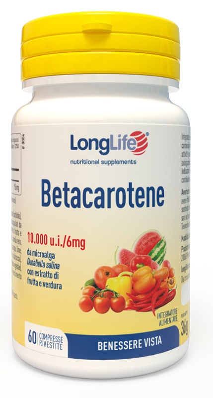 LONGLIFE BETACAROTENE 60 COMPRESSE - Farmadillo