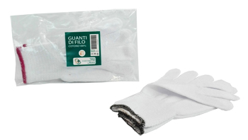 GUANTO DI FILO COTONE 100% BIANCO PER ALLERGIE DERMATOLOGICHE 7 1 PAIO - Farmadillo