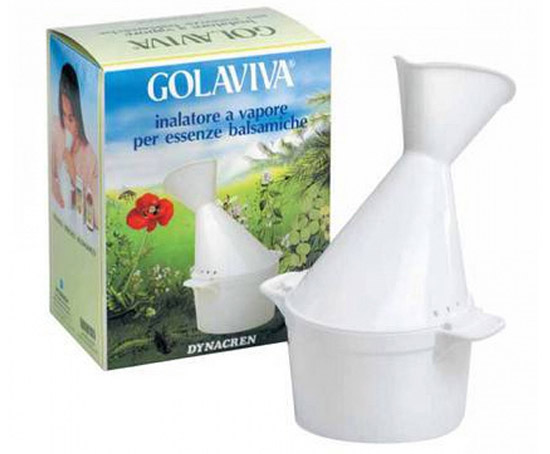 GOLAVIVA INALATORE VAPORE PER INALAZIONI CON ACQUA BOLLENTE ED ESSENZE BALSAMICHE 1 PEZZO - Farmadillo