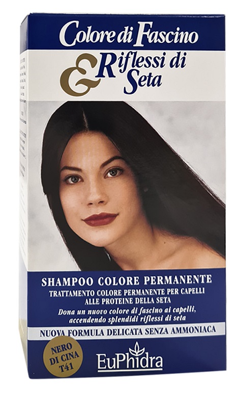 EUPHIDRA COLORE DI FASCINO & RIFLESSI DI SETA SHAMPOO COLORE PERMANENTE 41 NERO DI CINA 120 ML - Farmadillo