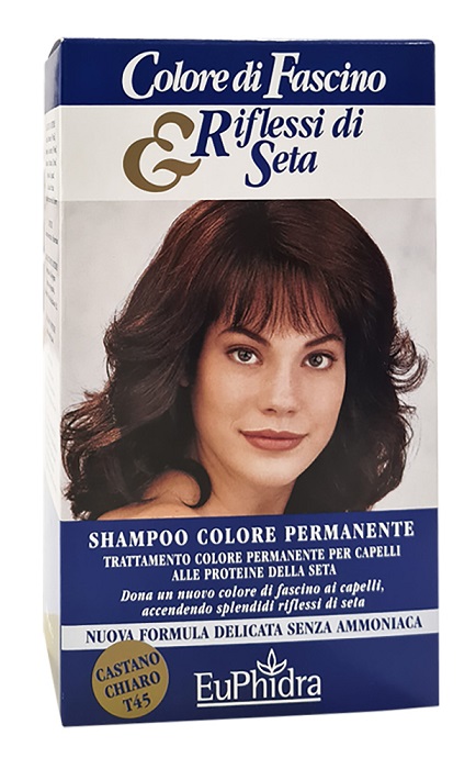 EUPHIDRA COLORE DI FASCINO & RIFLESSI DI SETA SHAMPOO COLORE PERMANENTE 45 CASTANO CHIARO 120 ML - Farmadillo