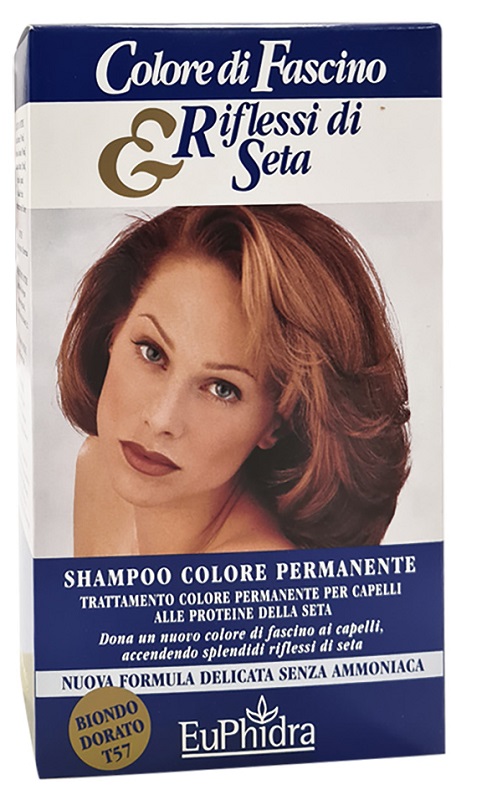 EUPHIDRA COLORE DI FASCINO & RIFLESSI DI SETA SHAMPOO COLORE PERMANENTE 57 BIONDO DORATO 120 ML - Farmadillo