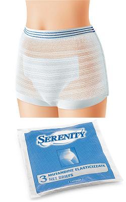 MUTANDINA ELASTICA RETTANGOLARE A RETE SERENITY M 3 PEZZI - Farmadillo