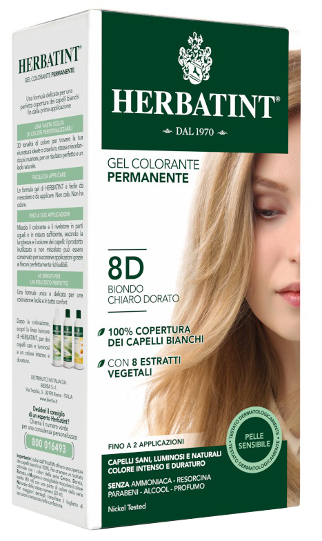 HERBATINT 8D BIONDO CHIARO DORATO 150 ML - Farmadillo