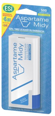 ESI ASPARTAME MIDY 500 COMPRESSE CON DISPENSER - Farmadillo