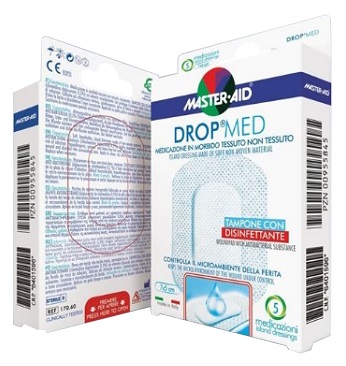 MEDICAZIONE COMPRESSA AUTOADESIVA DERMOATTIVA IPOALLERGENICA AERATA MASTER-AID DROP MED 10,5X30 3 PEZZI - Farmadillo