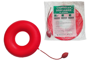 CIAMBELLA GONFIABILE PER INVALIDI IN GOMMA ROSSA TEAM DELUXE CON POMPA 40CM DIAMETRO - Farmadillo