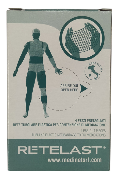 RETE TUBOLARE RETELAST ELASTICA PRETAGLIATA BIANCA PER TESTA O COSCIA 4 PEZZI - Farmadillo