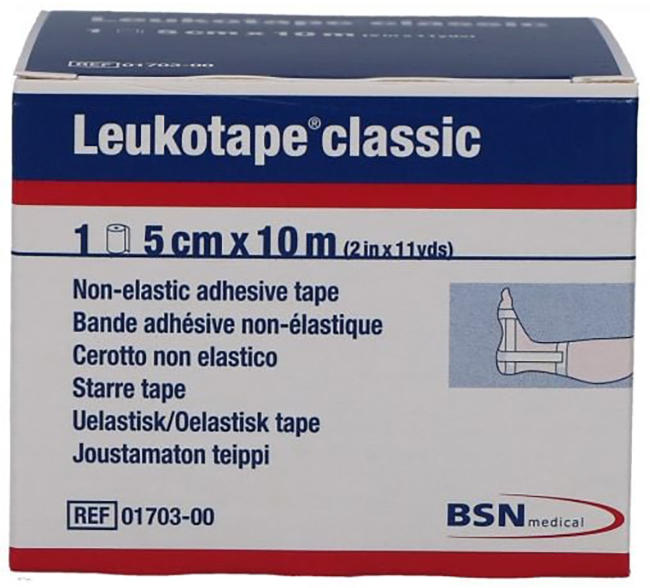 LEUKOTAPE BENDA ANELASTICA PER BENDAGGI FUNZIONALI 5X100 CM - Farmadillo