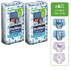 PANNOLINO HUGGIES DRYNITES GIRL PYJAMA PANTS 4/7 ANNI M 17/30KG 10 PEZZI - Farmadillo
