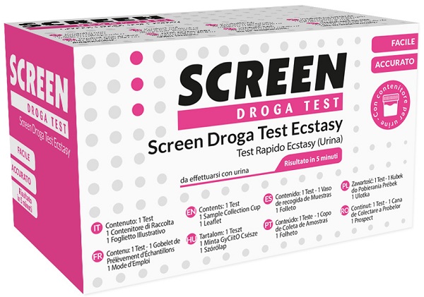 SCREEN DROGA TEST ECSTASY TEST ANTIDROGA CON CONTENITORE URINA - Farmadillo