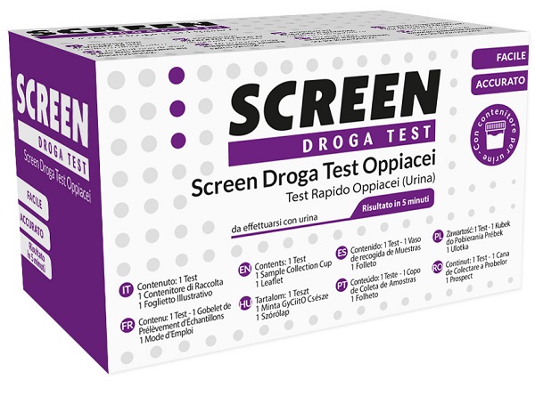 SCREEN DROGA TEST OPPIACEI TEST ANTIDROGA CON CONTENITORE URINA - Farmadillo