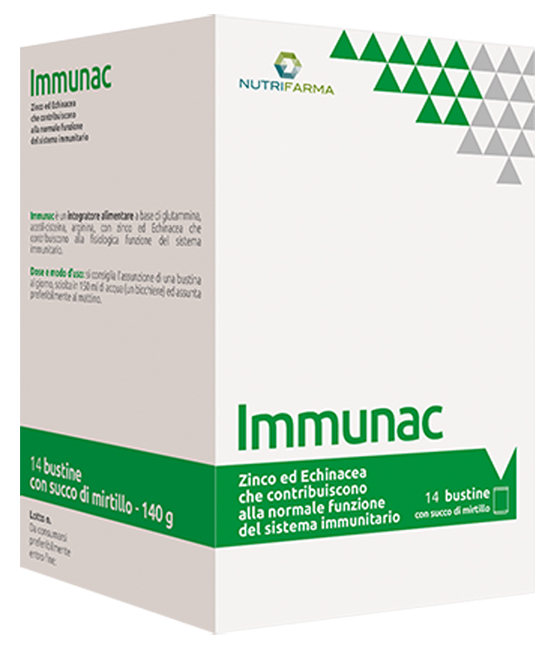 IMMUNAC 14 BUSTINE 10 G CON SUCCO DI MIRTILLO - Farmadillo