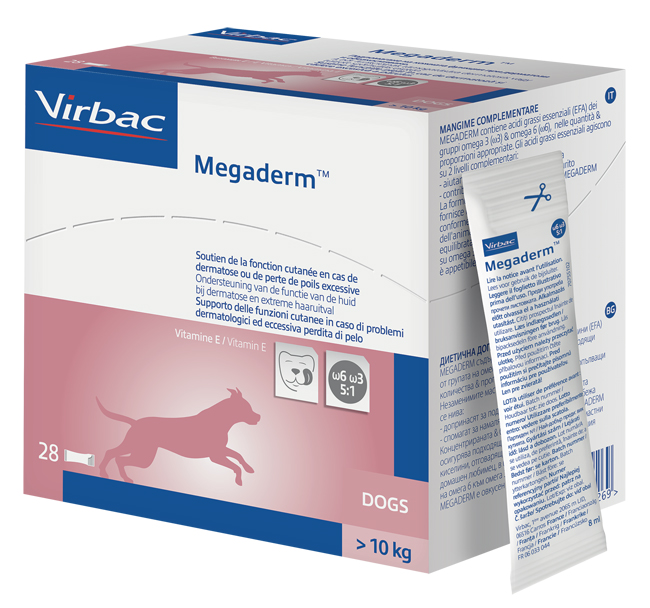 MEGADERM SUPPLEMENTO CANI SUPERIORI A 10 KG SCATOLA DA 28 SACCHETTI MONODOSE 4 ML - Farmadillo