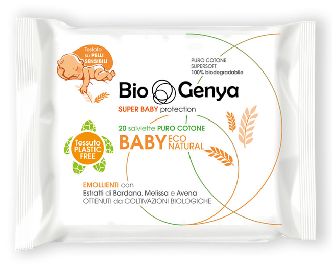 BIOGENYA ECO NATURAL SALVIETTINA BABY COTONE 20 PEZZI - Farmadillo