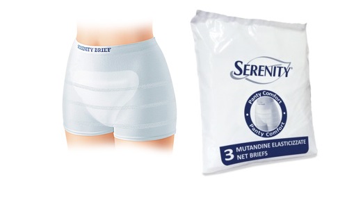 MUTANDINA A RETE PER INCONTINENZA SERENITY PANTY COMFORT M 3 PEZZI - Farmadillo