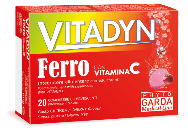 VITADYN FERRO + VITAMINA C 20 COMPRESSE EFFERVESCENTI - Farmadillo