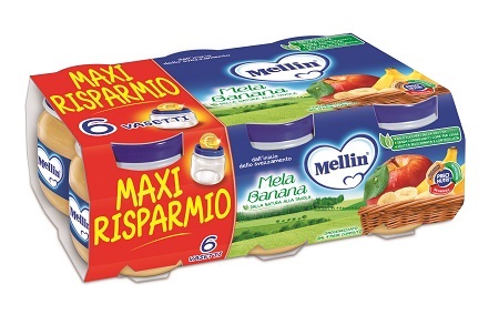 MELLIN OMOGENEIZZATO MELA BANANA 100 G 6 PEZZI - Farmadillo