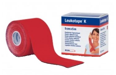 BENDA ADESIVA LEUKOTAPE K PER TAPING FISIOTERAPICO LARGHEZZA 5 CM LUNGHEZZA 5 M COLORE ROSSO IN ROTOLO - Farmadillo