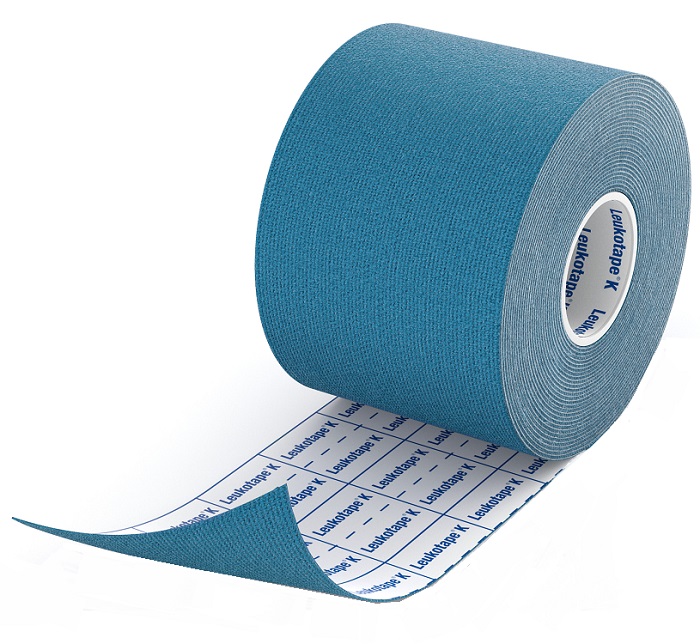 BENDA ADESIVA LEUKOTAPE K PER TAPING FISIOTERAPICO LARGHEZZA 5 CM LUNGHEZZA 5 M COLORE BLU IN ROTOLO - Farmadillo