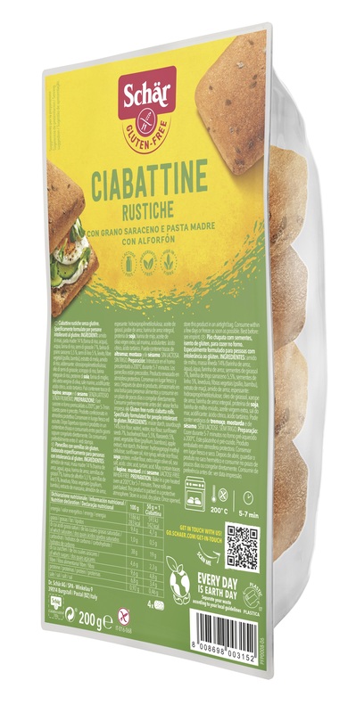 SCHAR CIABATTINE RUSTICHE SENZA LATTOSIO 200 G - Farmadillo