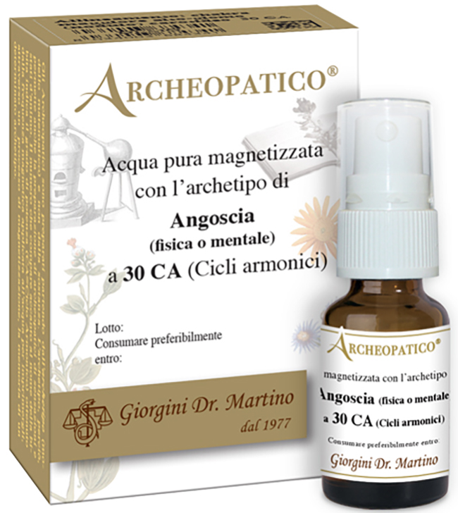 ARCHEOPATICO ACQUA PURA MAGNETIZZATA CON ARCHETIPO ANGOSCIA FISICA O MENTALE A 30 CICLI ARMONICI 10 ML - Farmadillo