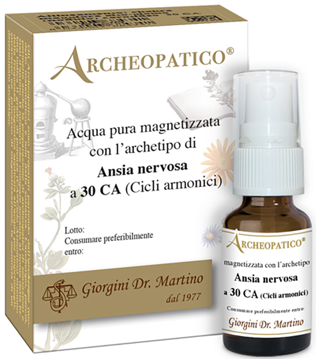 ARCHEOPATICO ACQUA PURA MAGNETIZZATA CON ARCHETIPO ANSIA NERVOSA A 30 CICLI ARMONICI 10 ML - Farmadillo