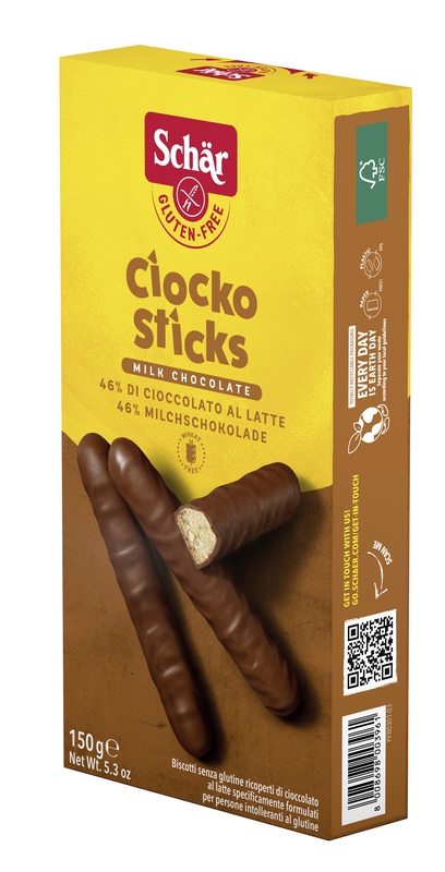 SCHAR CIOCKO STICK RICOPERTI DI CIOCCOLATO AL LATTE 150 G - Farmadillo