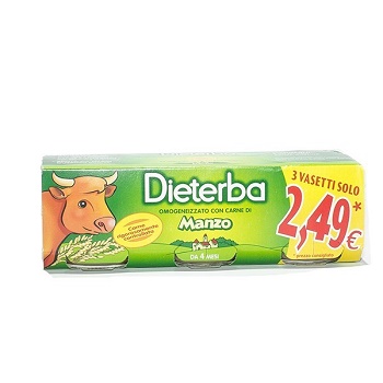DIETERBA OMOGENEIZZATO MANZO 3 PEZZI 80 G - Farmadillo